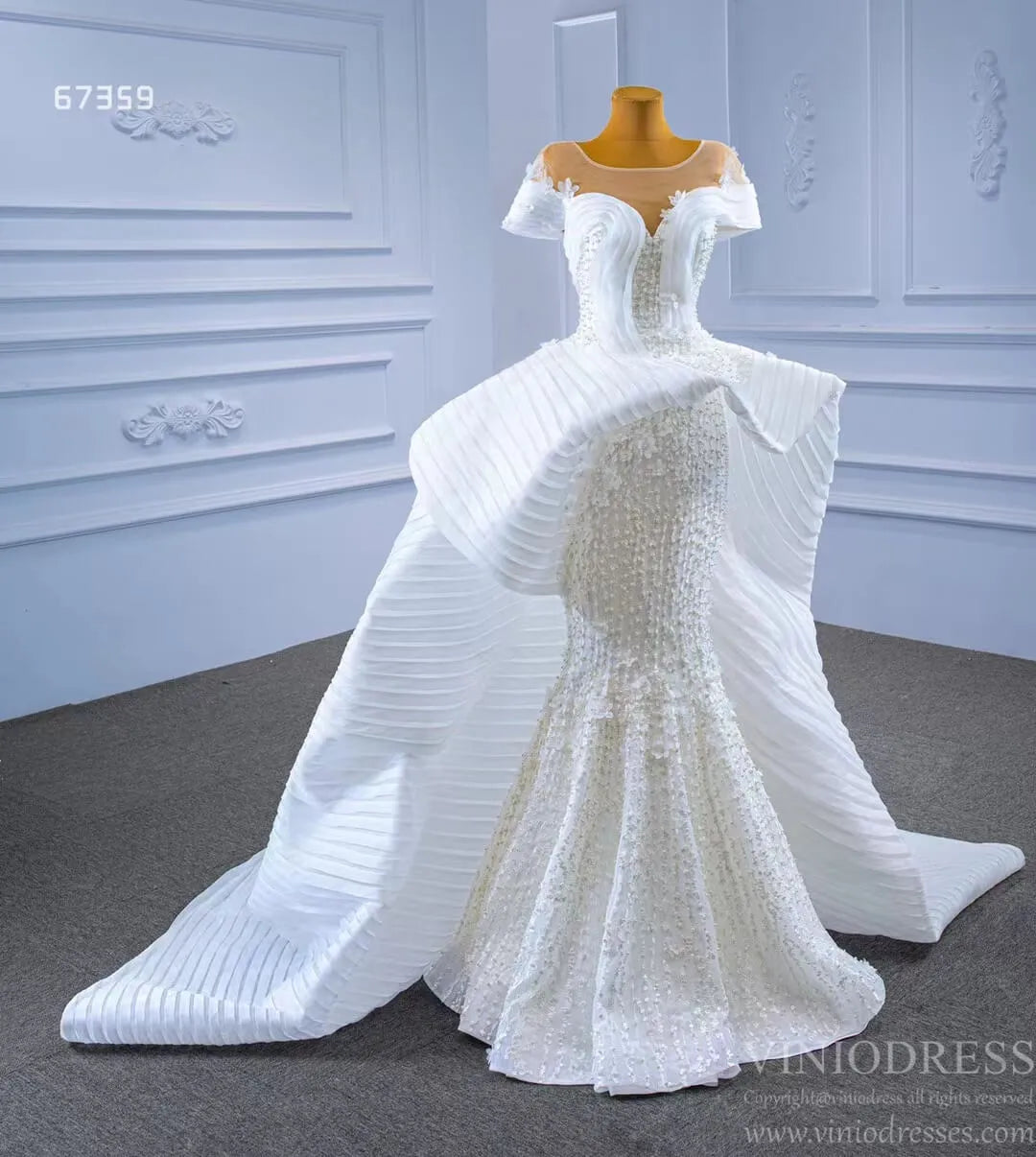 Haute Couture Mermaid Overskirt Wedding Dress 67359 Viniodress-wedding dresses 2025 -Viniodress-Ivory-Custom Size-