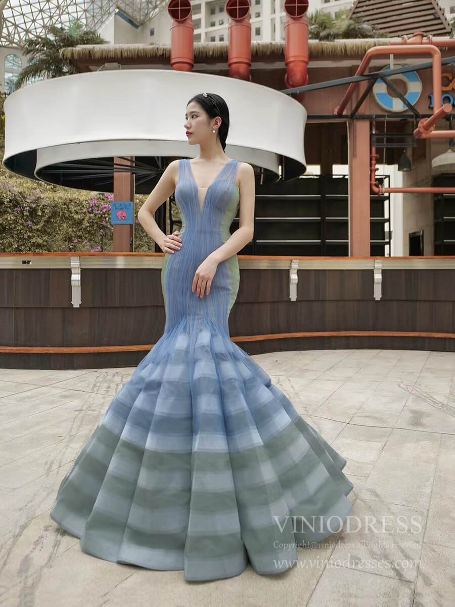 Prom Dress 2025 Haute Couture Mermaid Prom Dresses Ombre Trumpet Dress FD2420 viniodress-unique prom dresses-As Picture-Custom Size-Viniodress