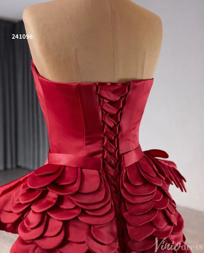 Haute Couture Red Mermaid Wedding Dresses Tiered Petal Pageant Gown 241096-Prom Dresses 2025 -Viniodress-Red-Custom Size-