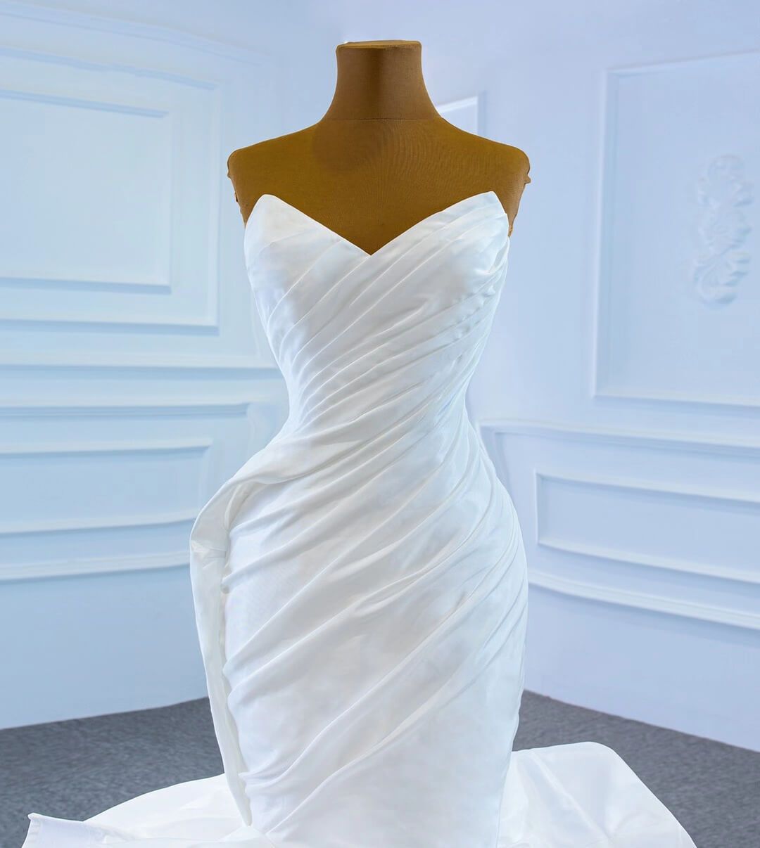 Haute Couture Ruffle Mermaid Wedding Dresses Strapless Rosette Dress 67221-wedding dresses 2025 -Viniodress-Ivory-Custom Size-