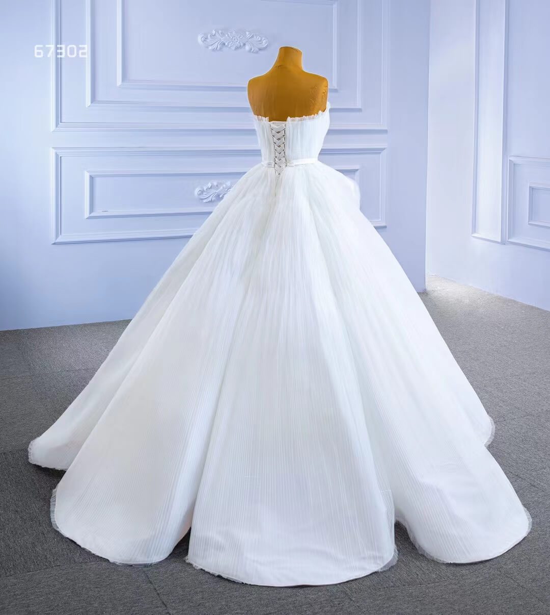 Haute Couture Wedding Gown Strapless Tulle Wedding Dresses 67302-wedding dresses 2025 -Viniodress-Ivory-Custom Size-