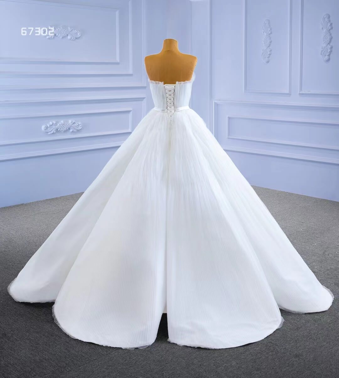 Haute Couture Wedding Gown Strapless Tulle Wedding Dresses 67302-wedding dresses 2025 -Viniodress-Ivory-Custom Size-