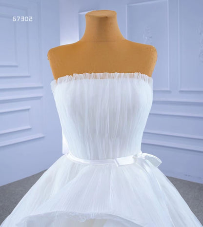 Haute Couture Wedding Gown Strapless Tulle Wedding Dresses 67302-wedding dresses 2025 -Viniodress-Ivory-Custom Size-