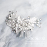 Classy Pearl and Crystal Bridal Headpieces Comb AC1062-Headpieces-Viniodress-Silver-Viniodress