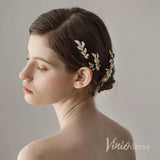 Gold Crystals Pearls Hairpins and Combs Viniodress ACC1134-Headpieces-Viniodress-Viniodress