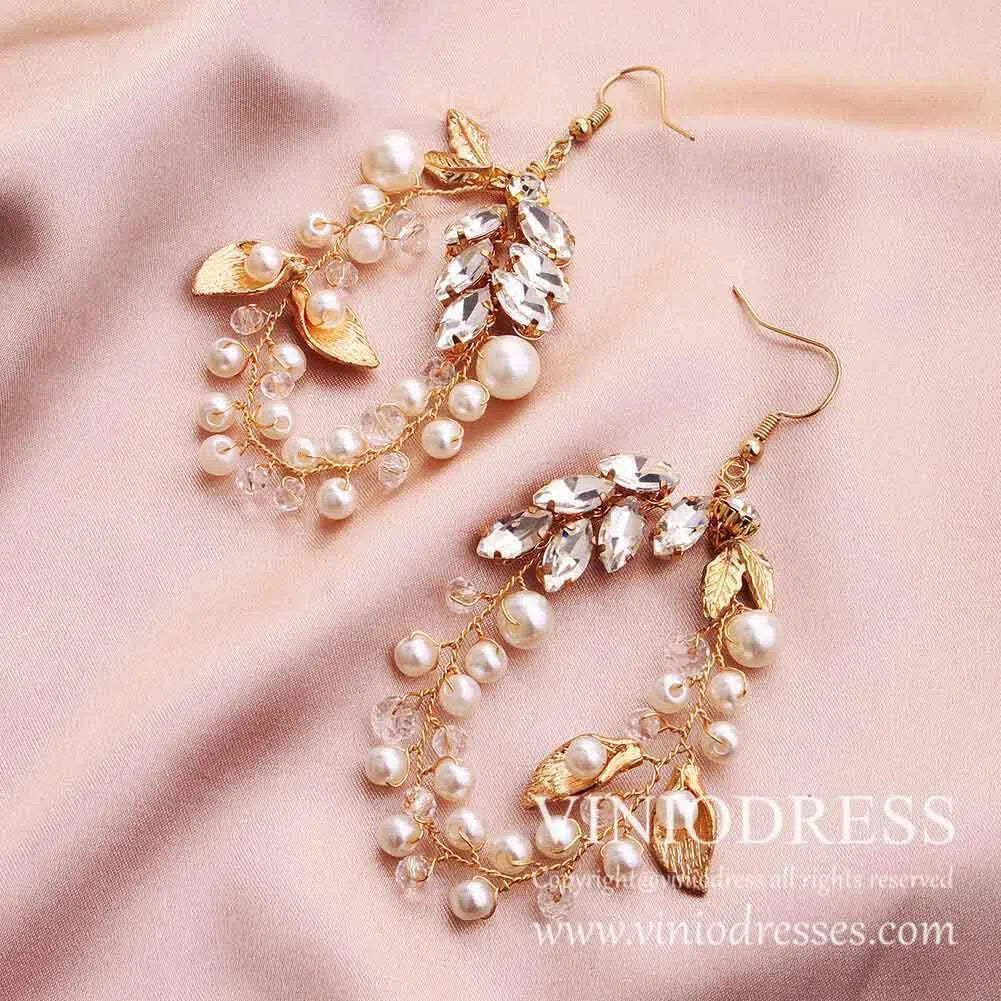 Laurel Leaf Bridal Headband And Eearrings Set AC1049-Headpieces-Viniodress-Earrings-Viniodress