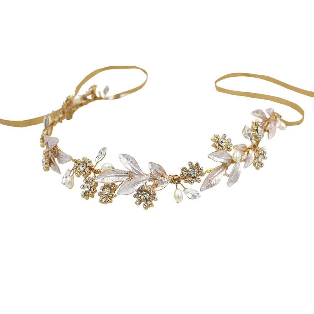 Metal Leaf Bridal Headband AC1197-Headpieces-Viniodress-Headband-Viniodress