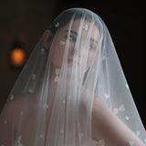 Heart Printed Tulle Bridal Veil Viniodress V857-Veils-Viniodress-Ivory-300cm-Viniodress