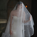 Heart Printed Tulle Bridal Veil Viniodress V857-Veils-Viniodress-Ivory-300cm-Viniodress