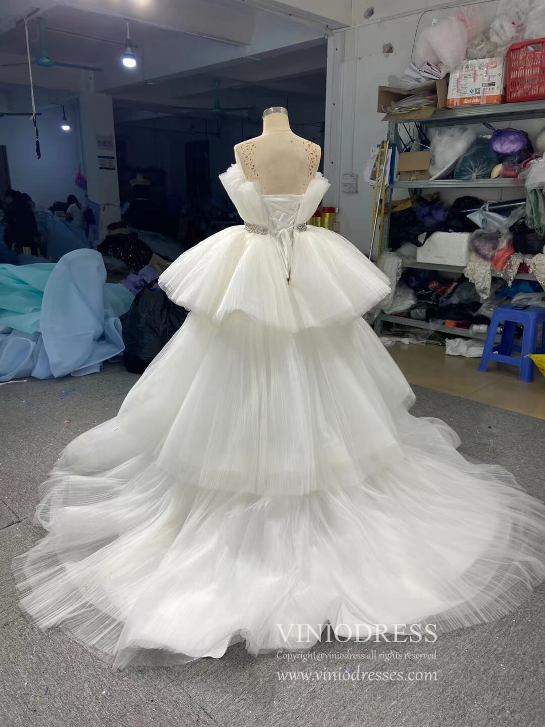 High Low Tulle Prom Dress Burgundy Ruffle Pageant Gown 222141-prom dresses 2025 -Viniodress-Burgundy-Custom Size-