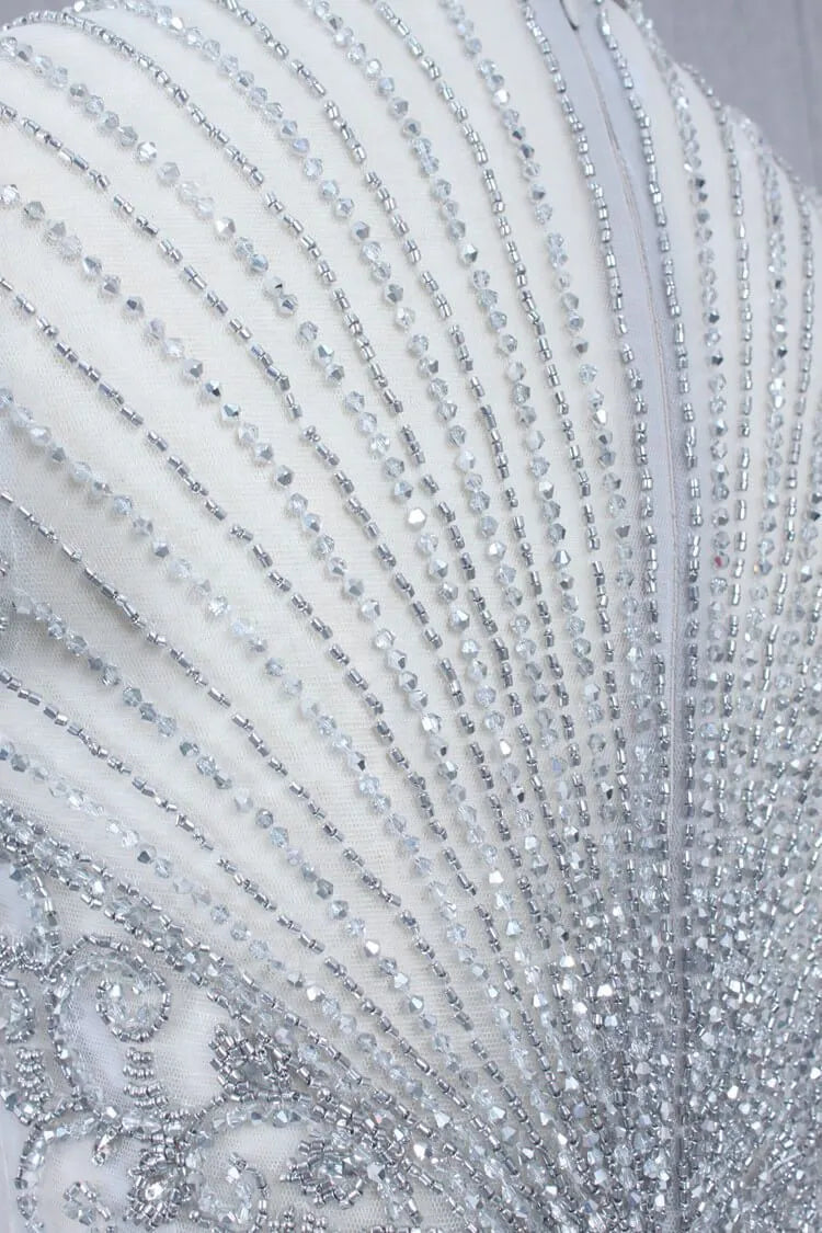 High Neck Dark Red Beaded Prom Dresses Mermaid Evening Dress FD2506-Evening Dresses 2025 -Viniodress-Dark Red-US 2-