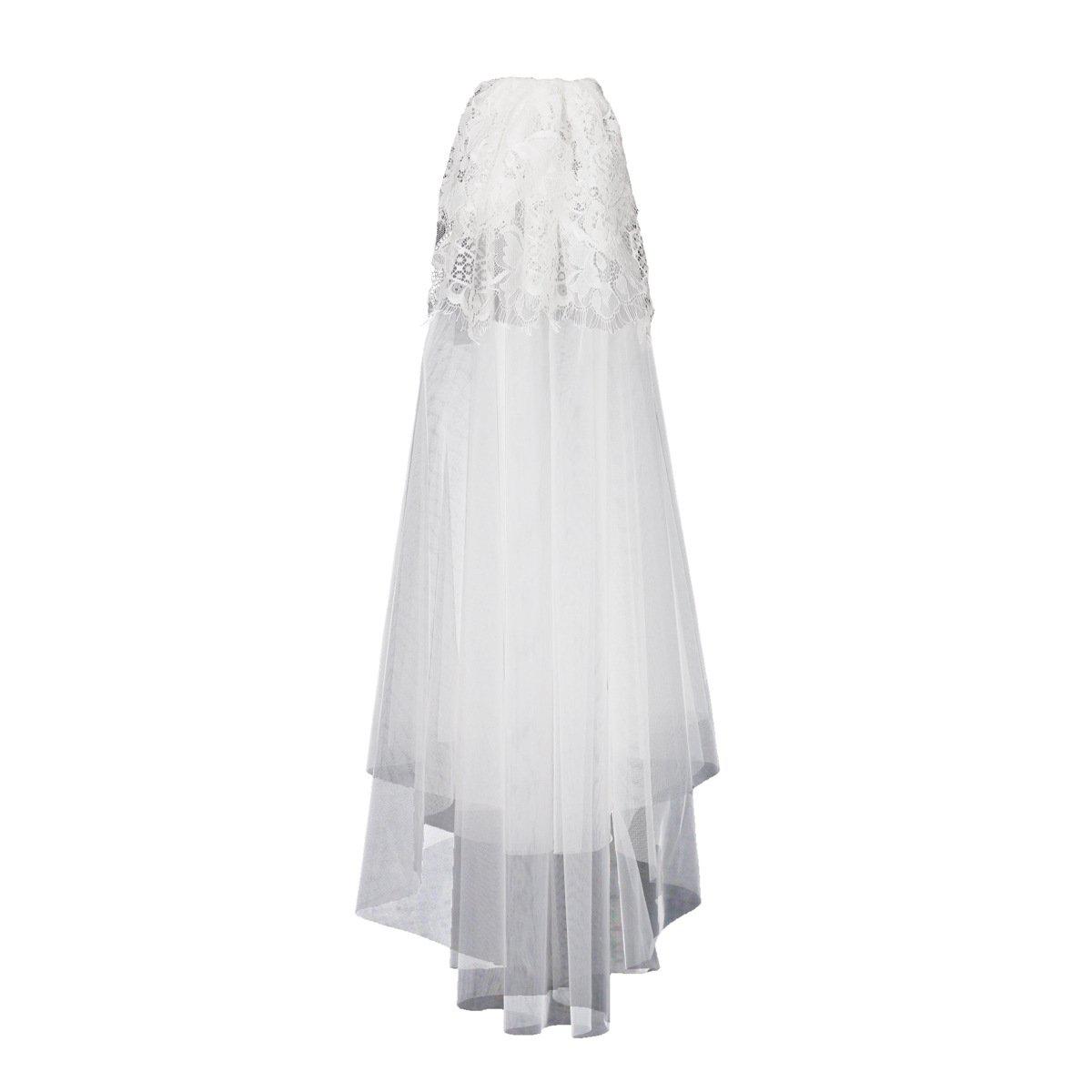 Hip Length Bridal Veil VINIODRESS-Accessories 2025 -Viniodress-Ivory-