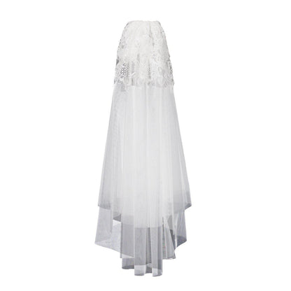 Hip Length Bridal Veil VINIODRESS-Accessories 2025 -Viniodress-Ivory-