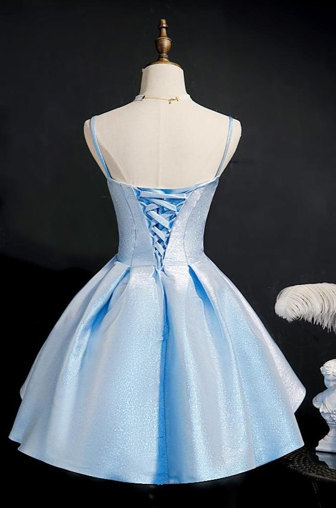 Short Prom Dresses 2025 Baby Blue Homecoming Dresses Sweetheart Neck Graduation Dress SD1378-Homecoming Dresses-VINIODRESS-US2-Light Blue-Viniodress