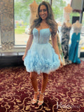 Short Prom Dresses 2025 Blue Tiered Ruffle Homecoming Dresses Spaghetti Strap Back to School Dress SD1687-Homecoming Dresses-Viniodress-Blue-Custom Size-Viniodress