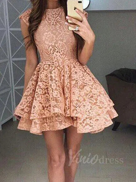 Short Prom Dresses 2025 Cheap Red Lace Homecoming Dresses Short Cocktail Dress SD1103-homecoming dresses-Viniodress-Red-Custom Size-Viniodress