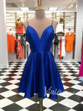 Short Prom Dresses 2025 Classic Spaghetti Strap Homecoming Dresses with Pockets SD1161-homecoming dresses-Viniodress-Royal Blue-Custom Size-Viniodress