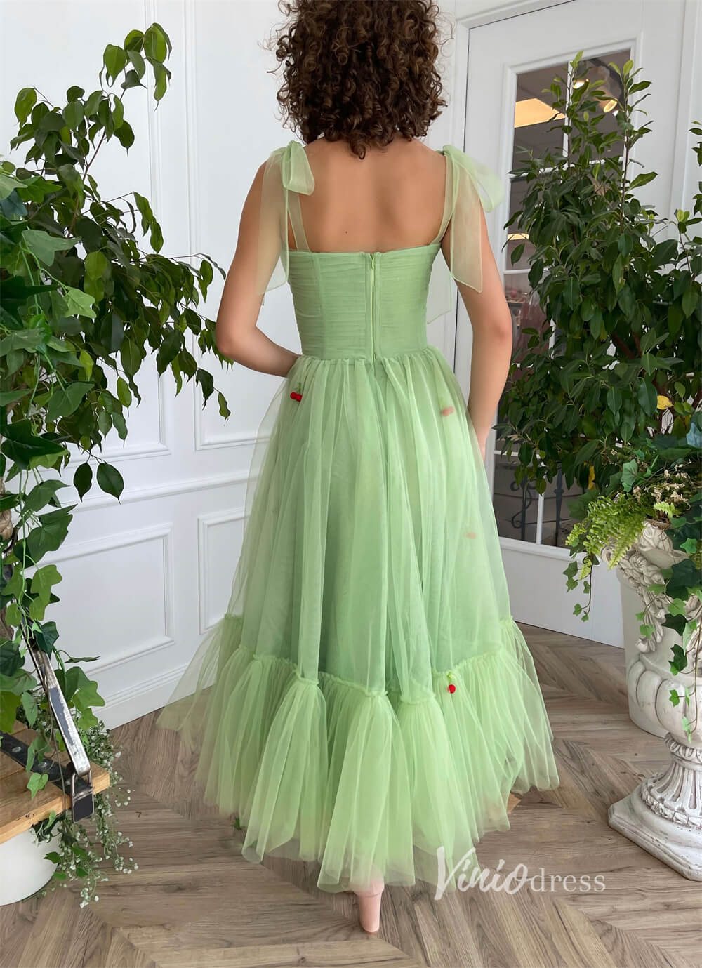 Short Prom Dresses 2025 Light Green Maxi Dress Cherry Prom Dresses with Pockets SD1435-homecoming dresses-Viniodress-Green-Custom Size-Viniodress