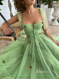 Short Prom Dresses 2025 Light Green Maxi Dress Cherry Prom Dresses with Pockets SD1435-homecoming dresses-Viniodress-Green-Custom Size-Viniodress