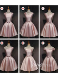 Short Prom Dresses 2025 Simple Satin Homecoming Dresses with Pockets SD1235-homecoming dresses-Viniodress-Blush Pink-Custom Size-Viniodress