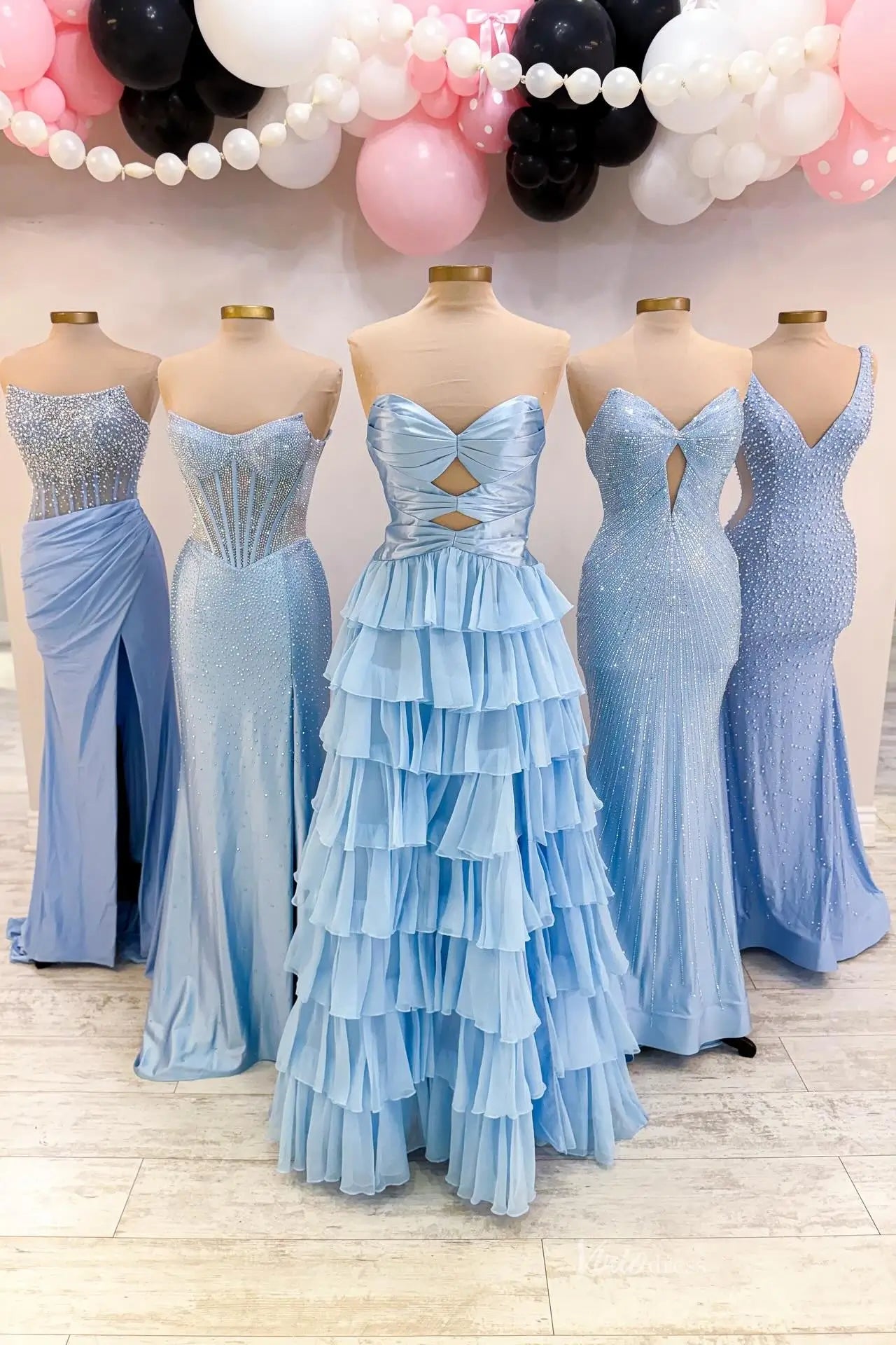 Hot Pink Ruffled Prom Dress with Strapless Sweetheart Cut Out Bodice & High Slit RF321-Prom Dresses 2026-Viniodress-Hot Pink-Custom Size-