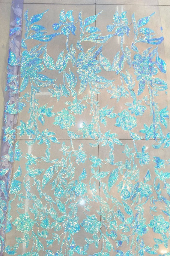 Hot Pink Sequin Lace Prom Dress with Slit and Lace-Up Back – Style SQ044-prom dresses 2026-Viniodress-Hot Pink-Custom Size – Add Measurements in Cart-