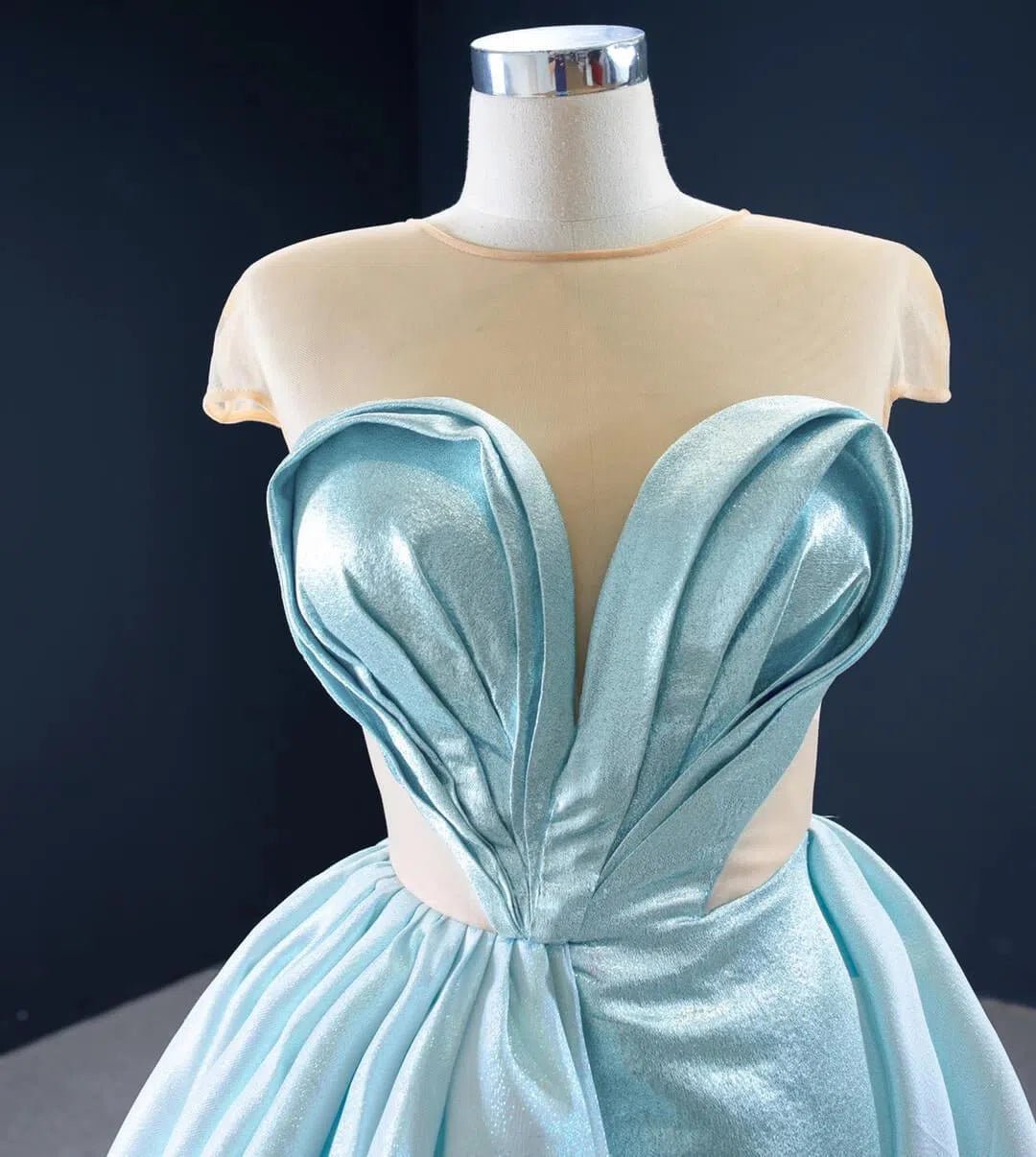 Ice Blue Prom Gowns Overskirt Shiny Sweet 16 Quince Dresses FD2457 viniodress-Quinceanera Dresses 2025 -Viniodress-As Picture-Custom Size-