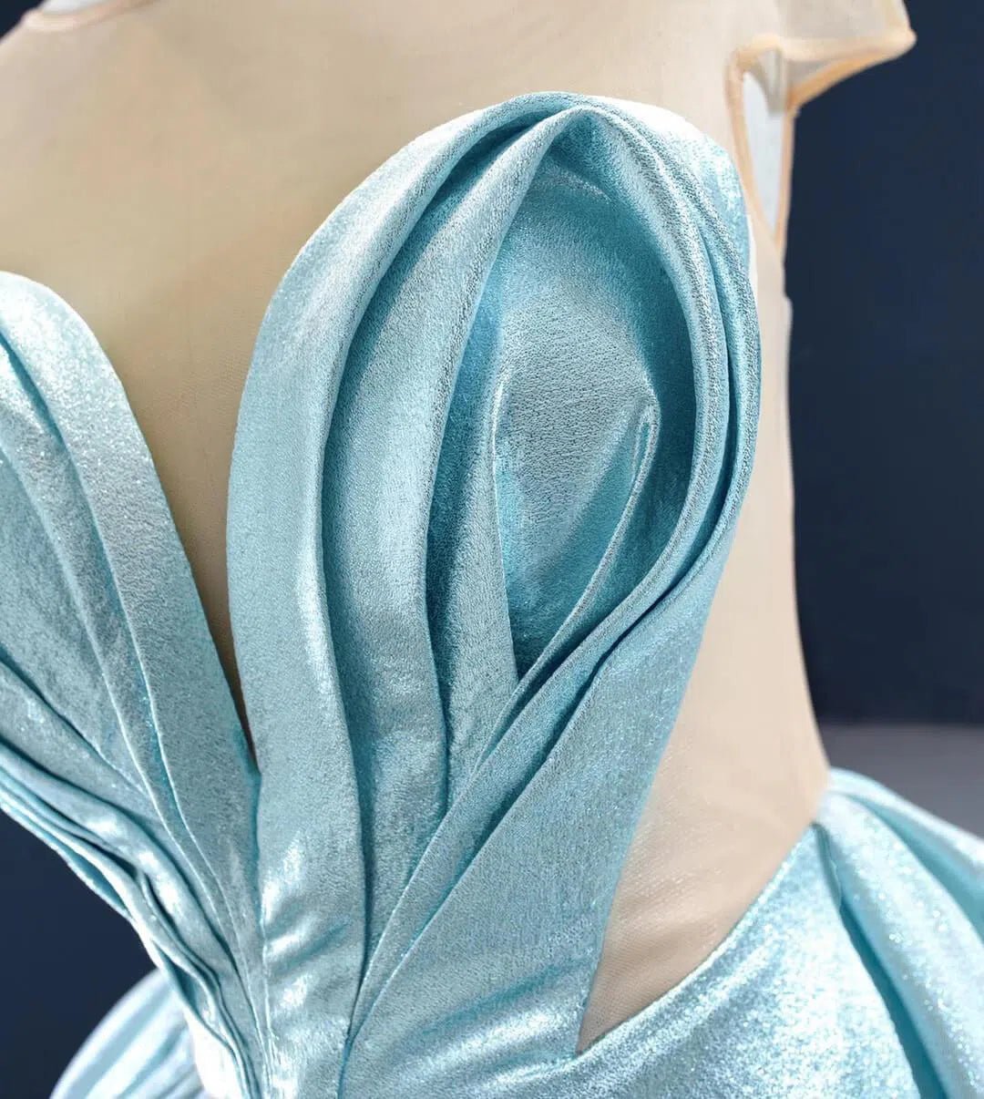 Ice Blue Prom Gowns Overskirt Shiny Sweet 16 Quince Dresses FD2457 viniodress-Quinceanera Dresses 2025 -Viniodress-As Picture-Custom Size-