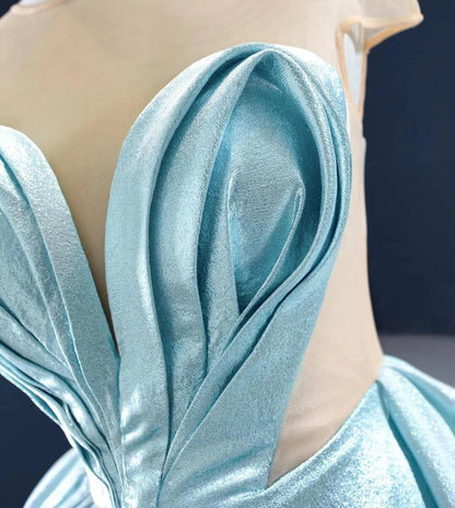 Ice Blue Prom Gowns Overskirt Shiny Sweet 16 Quince Dresses FD2457 viniodress-Quinceanera Dresses 2025 -Viniodress-As Picture-Custom Size-