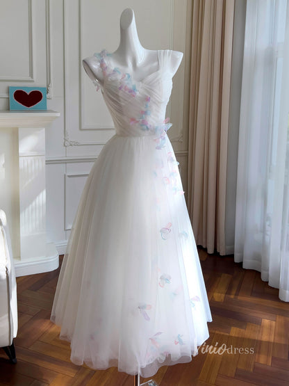 Ivory 3D Flower Prom Dresses Pleated Bodice Wide Strap Maxi Dress FD4023-prom dresses 2025 -Viniodress-Ivory-Custom Size-