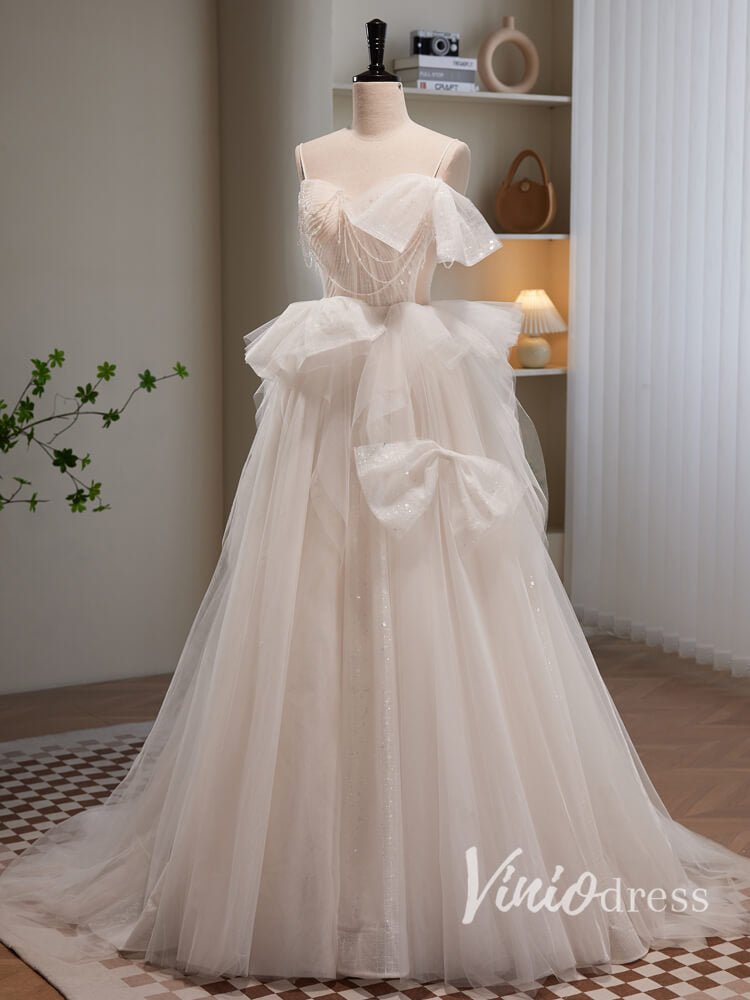 Ivory Beaded Prom Dresses Spaghetti Strap Formal Dress AD1046-prom dresses 2025 -Viniodress-Ivory-Custom Size-