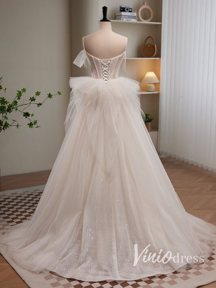 Ivory Beaded Prom Dresses Spaghetti Strap Formal Dress AD1046-prom dresses 2025 -Viniodress-Ivory-Custom Size-