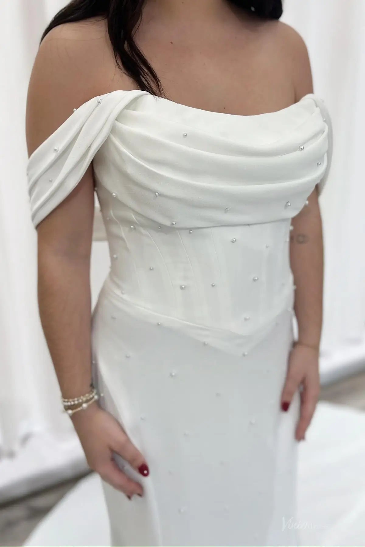 MN160 Crepe-wedding dresses 2026-Viniodress-Ivory-Custom Size-