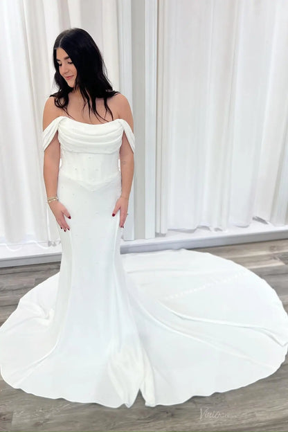 MN160 Crepe-wedding dresses 2026-Viniodress-Ivory-Custom Size-