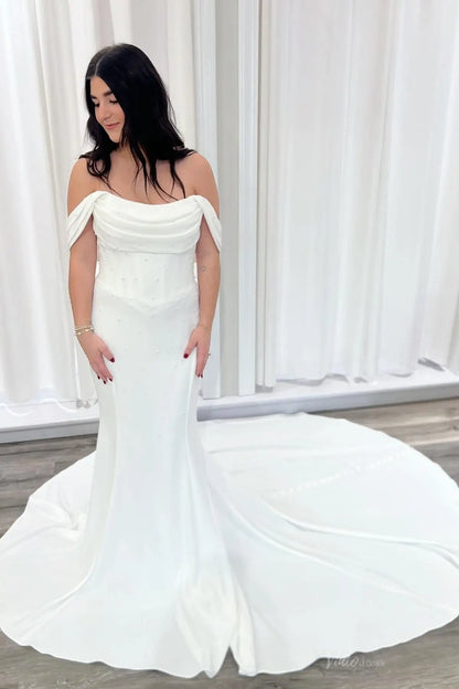 MN160 Crepe-wedding dresses 2026-Viniodress-Ivory-Custom Size-