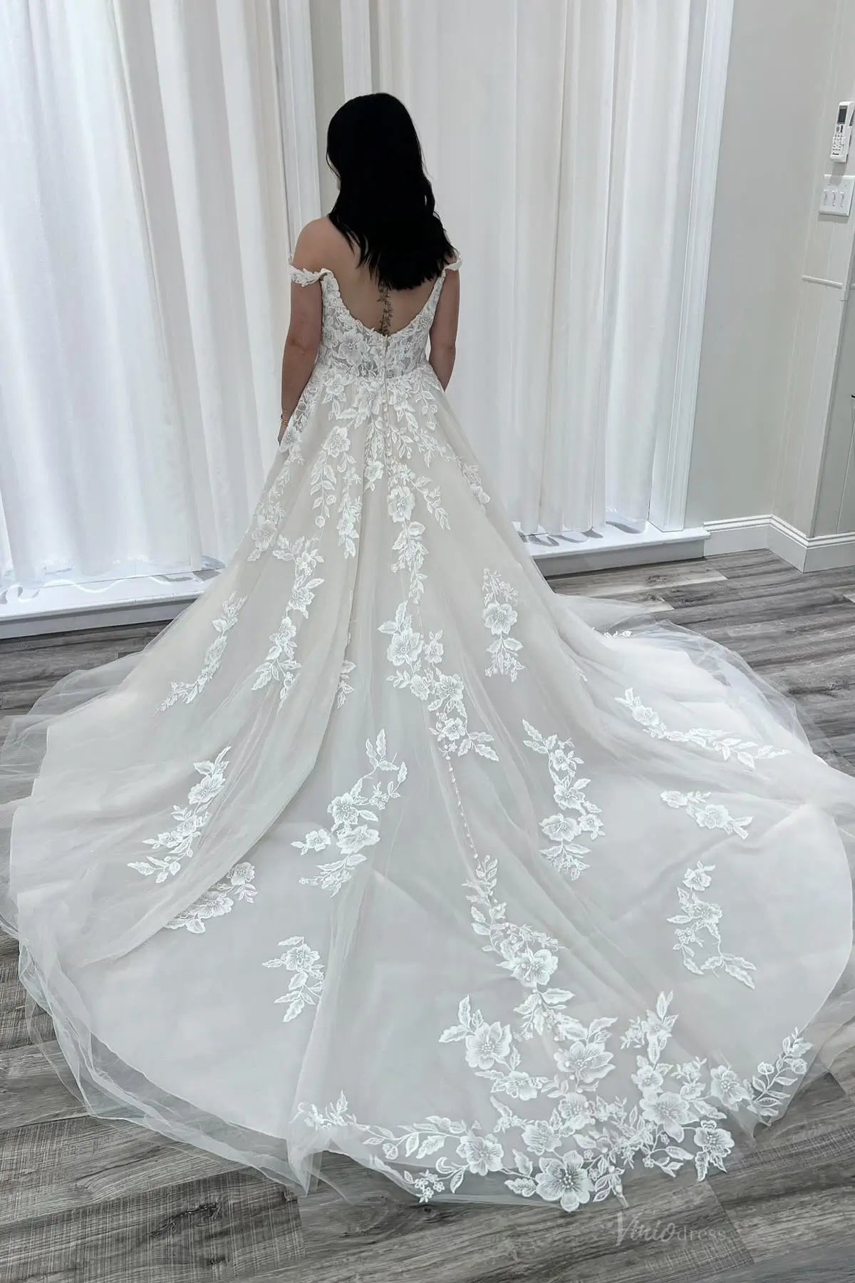 LA162-wedding dresses 2026-Viniodress-Ivory-Custom Size-