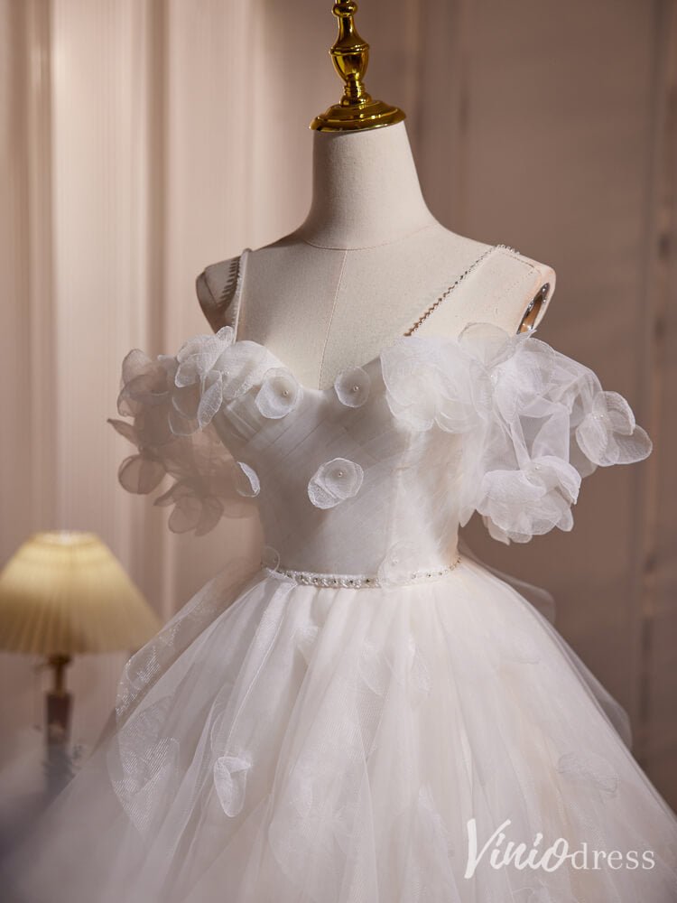 Ivory Floral Tulle Homecoming Dresses Off the Shoulder Short Prom Dress BJ035-prom dresses 2025 -Viniodress-Ivory-Custom Size-