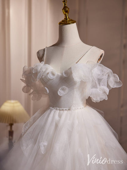 Ivory Floral Tulle Homecoming Dresses Off the Shoulder Short Prom Dress BJ035-prom dresses 2025 -Viniodress-Ivory-Custom Size-