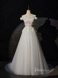 Ivory Lace Applique Prom Dresses Off the Shoulder Sheer Bodice BJ024