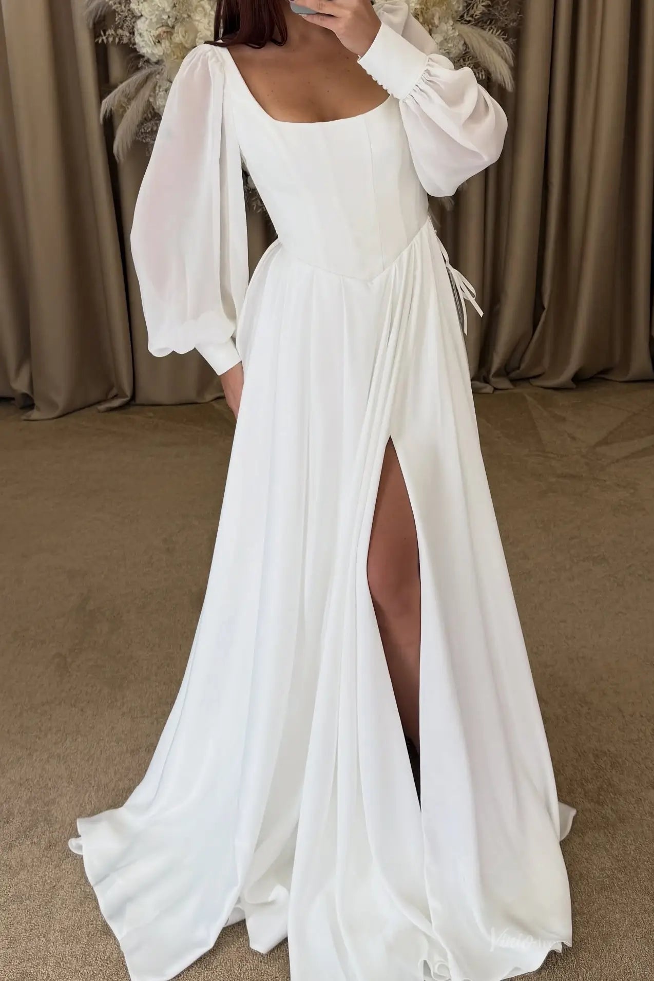 MS154-wedding dresses 2026-Viniodress-Ivory-Custom Size-