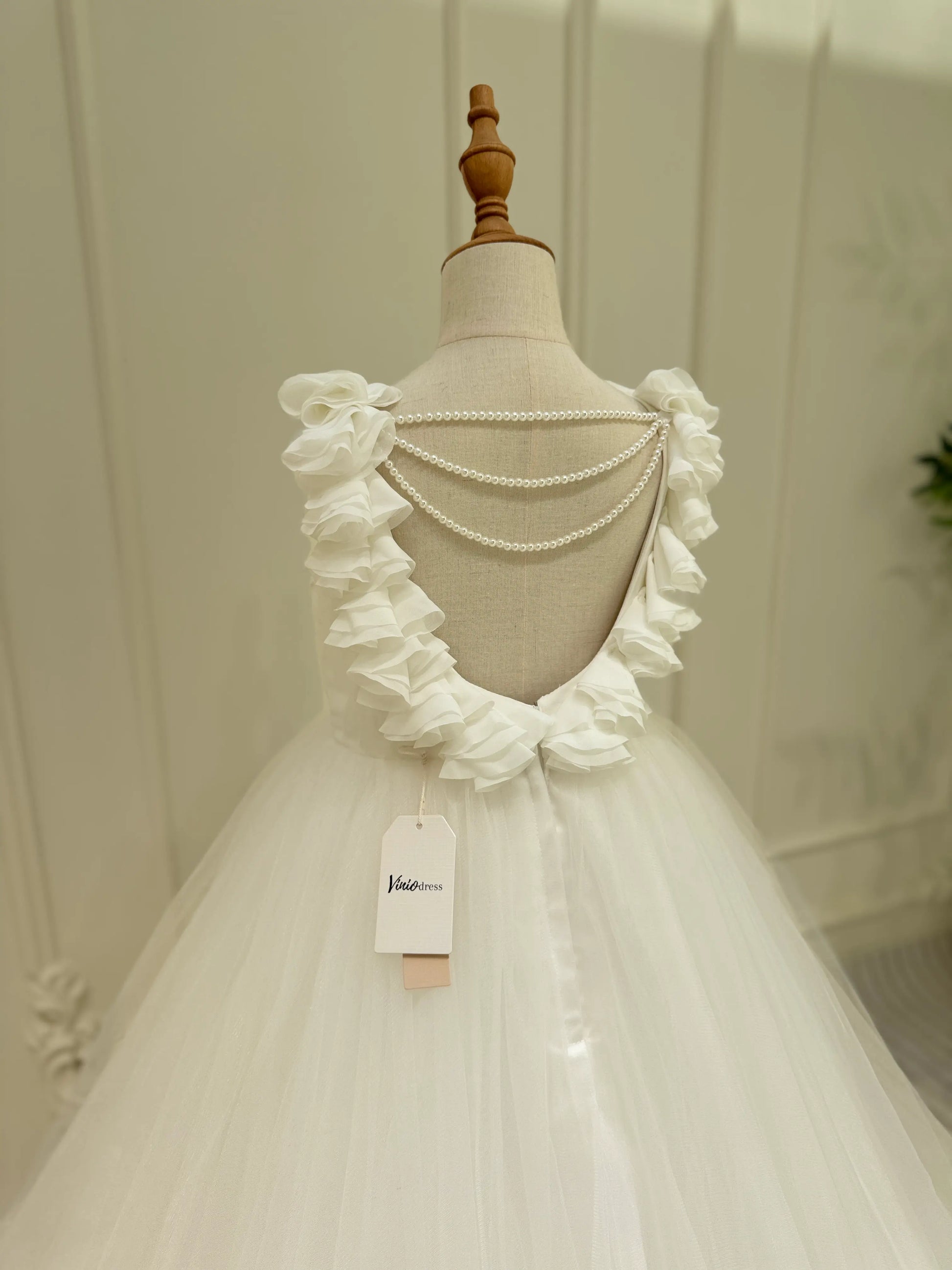 Ivory Princess Flower Girl Dresses Pretty Dress for Kids GL1053-flower girl dresses 2025 -Viniodress-Ivory-Custom Size-