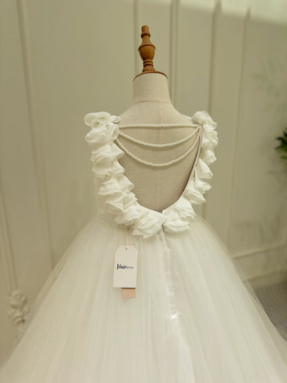 Ivory Princess Flower Girl Dresses Pretty Dress for Kids GL1053-flower girl dresses 2025 -Viniodress-Ivory-Custom Size-