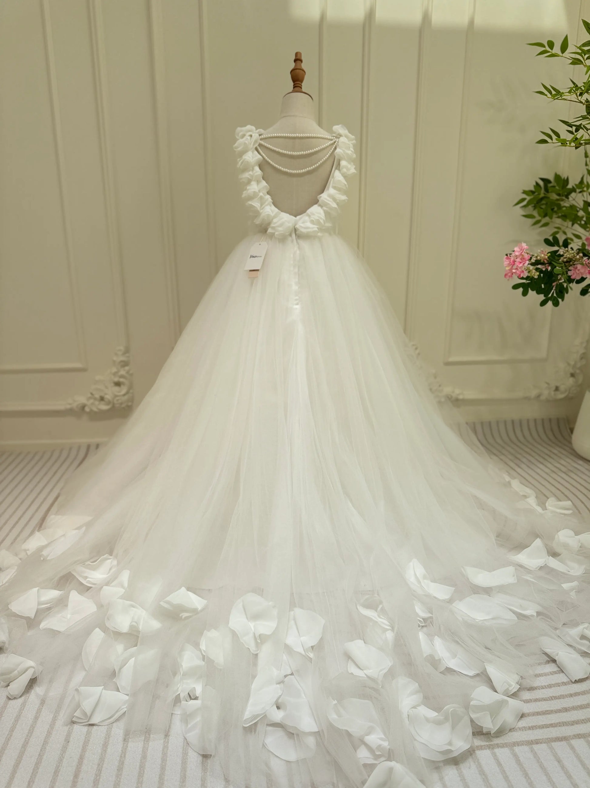 Ivory Princess Flower Girl Dresses Pretty Dress for Kids GL1053-flower girl dresses 2025 -Viniodress-Ivory-Custom Size-