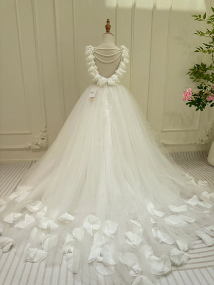 Ivory Princess Flower Girl Dresses Pretty Dress for Kids GL1053-flower girl dresses 2025 -Viniodress-Ivory-Custom Size-