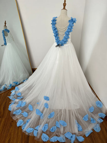 Ivory Princess Flower Girl Dresses Pretty Dress for Kids GL1053-flower girl dresses 2025 -Viniodress-Ivory-Custom Size-