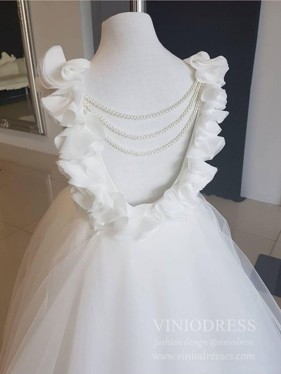 Ivory Princess Flower Girl Dresses Pretty Dress for Kids GL1053-flower girl dresses 2025 -Viniodress-Ivory-Custom Size-