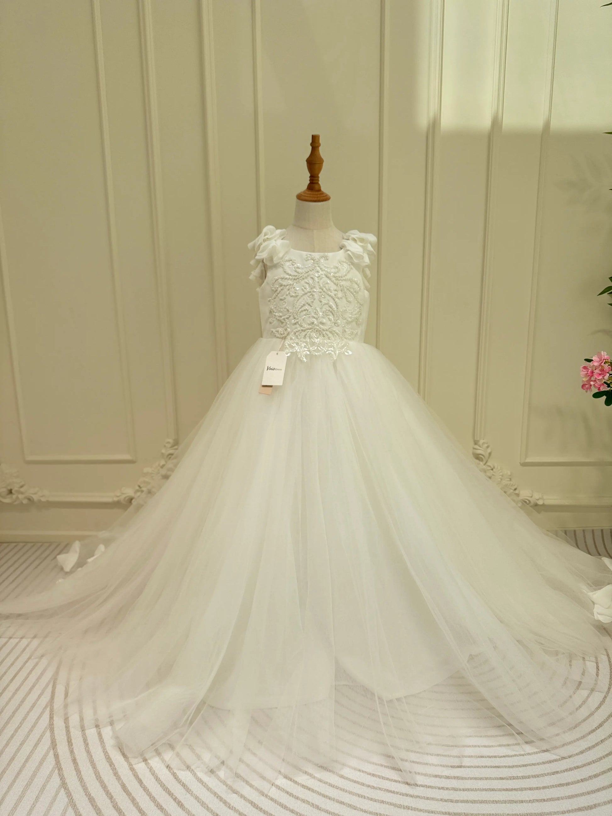 Ivory Princess Flower Girl Dresses Pretty Dress for Kids GL1053-flower girl dresses 2025 -Viniodress-Ivory-Custom Size-