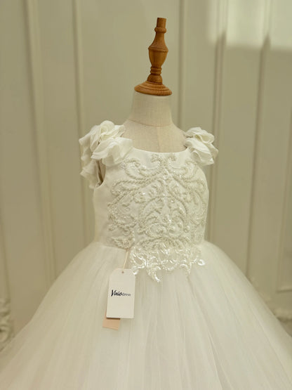 Ivory Princess Flower Girl Dresses Pretty Dress for Kids GL1053-flower girl dresses 2025 -Viniodress-Ivory-Custom Size-