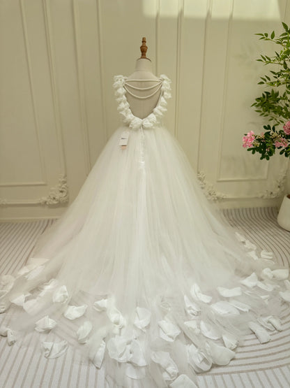 Ivory Princess Flower Girl Dresses Pretty Dress for Kids GL1053-flower girl dresses 2025 -Viniodress-Ivory-Custom Size-