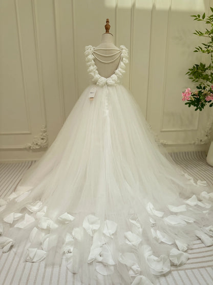 Ivory Princess Flower Girl Dresses Pretty Dress for Kids GL1053-flower girl dresses 2025 -Viniodress-Ivory-Custom Size-